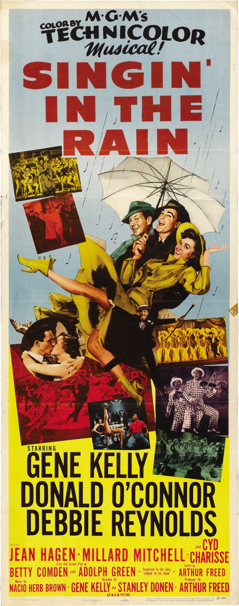 Singing in the Rain movie poster in 'technicolour', bright colours